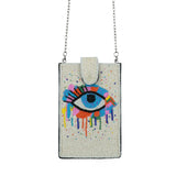 Mouftah El Chark Color Pop Evil Eye Beaded Mobile Holder in White