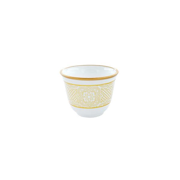 White & Gold Coffee Cups 2 - Set of 6