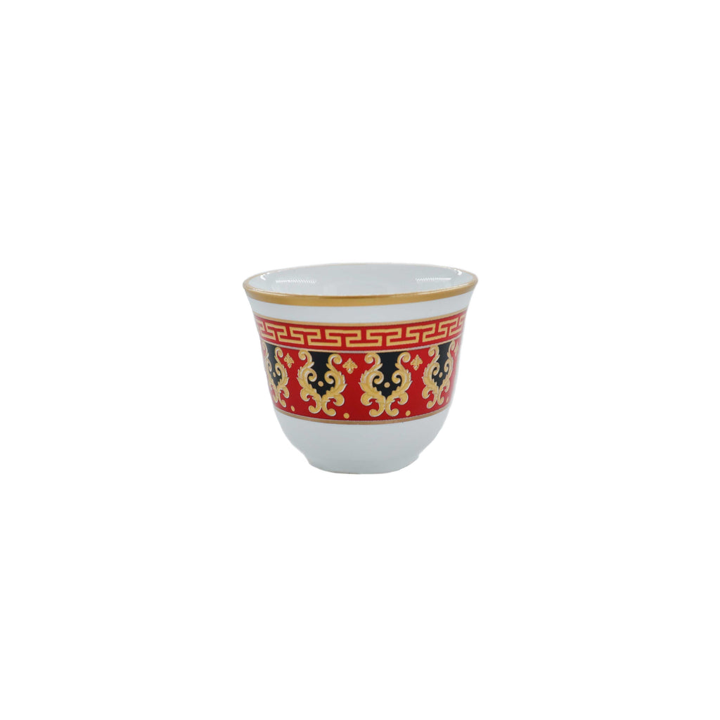 Mouftah El Chark Orange & Red Coffee Cups - Set of 6
