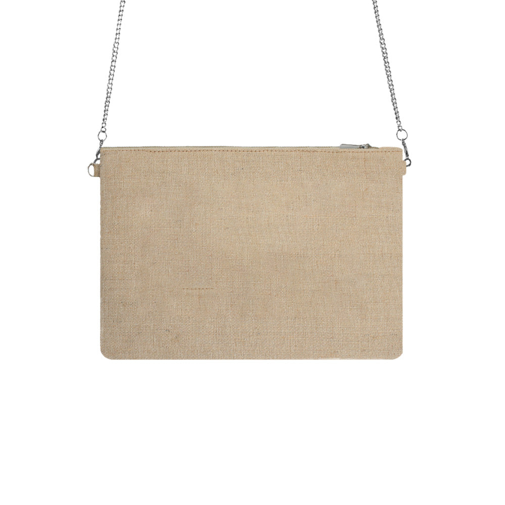 Turquoise Eye Beige Beaded Bag