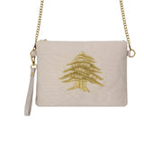 Golden Big Cedar Beige Clutch