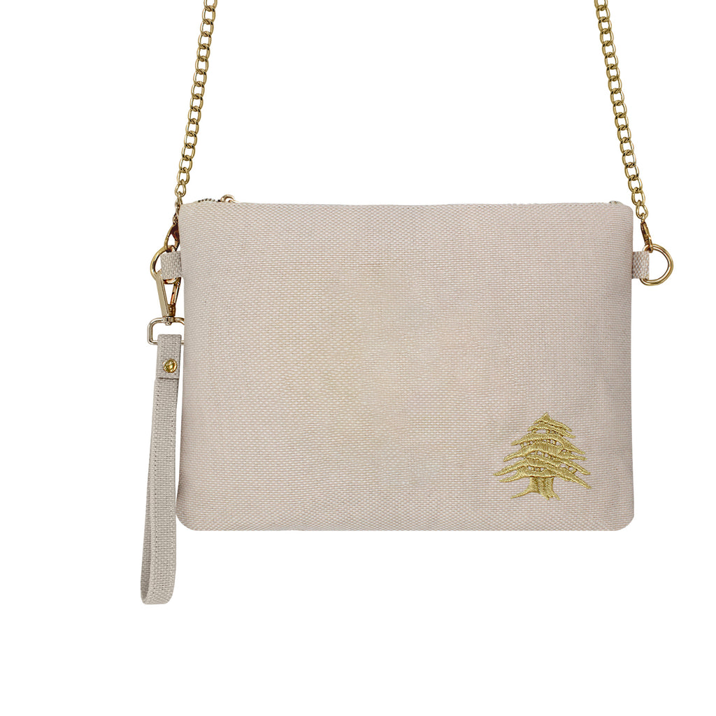 Golden Small Cedar Beige Clutch