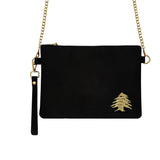 Golden Small Cedar Black Clutch