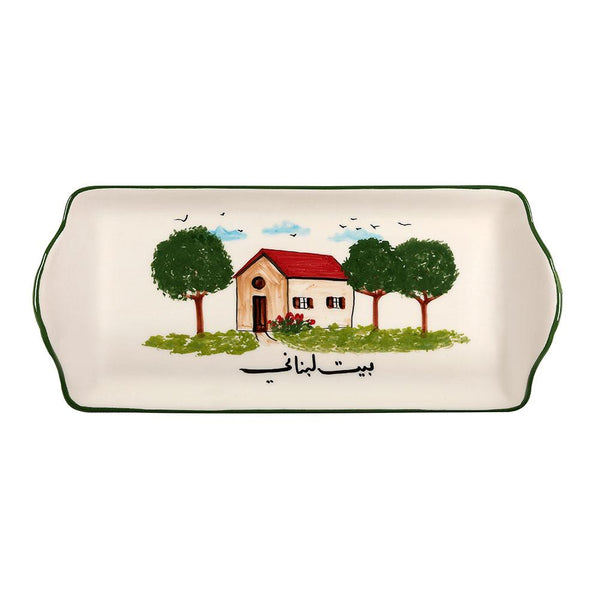 Traditional Lebanese House Hand Painted Ceramic Tray