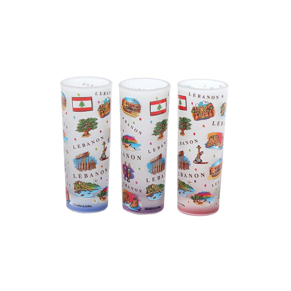 Lebanon Frosted Glass Shooters - Set of 3