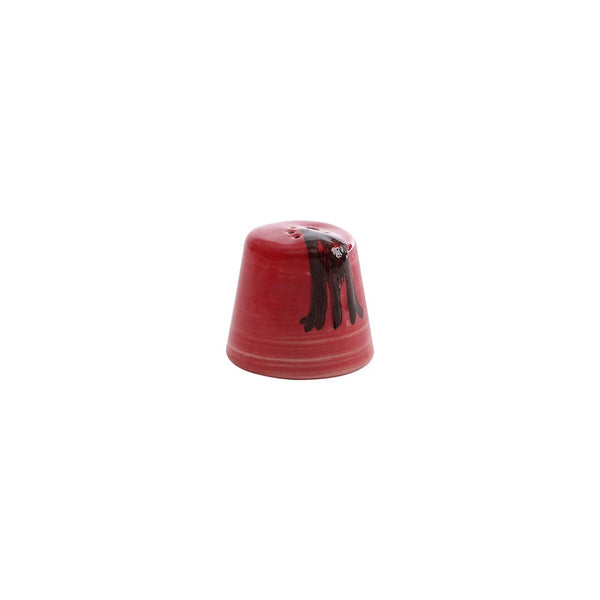 Red Salt / Pepper Hand Painted Ceramic Shaker