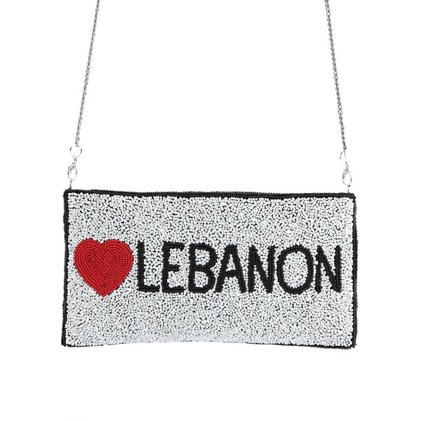 Love Lebanon Clutch in Silver