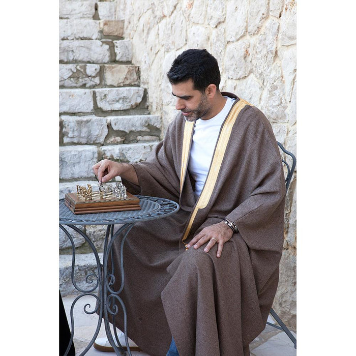 Mouftah El Chark Gold & Brown Light Wool Abaya
