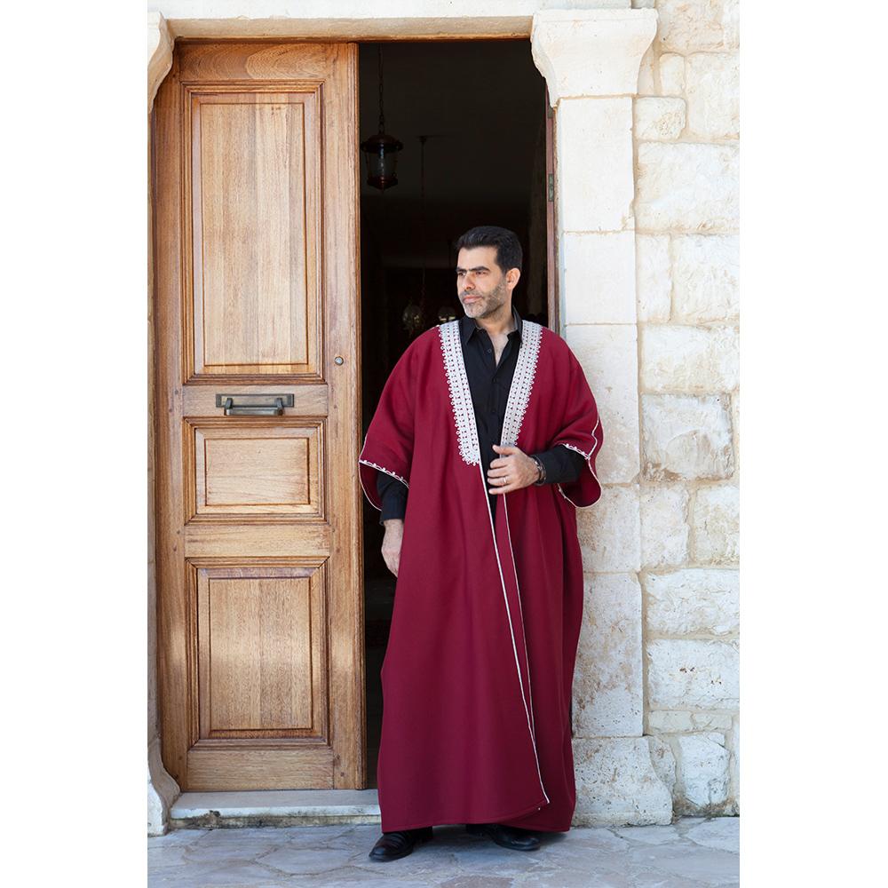 Mouftah El Chark Burgundy Sweat Abaya