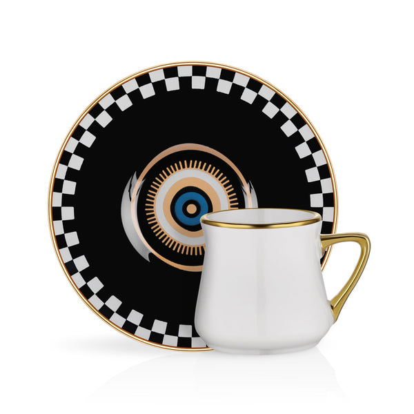 Black Evil Eye Espresso Cups - Set of 6