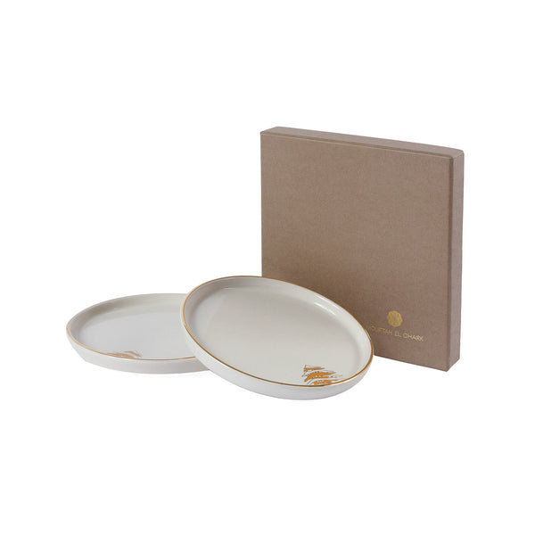 Golden Mini Cedar Plates - Set of 2
