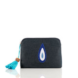 Jeans Evil Eye Teardrop Pouch