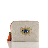 Beige Evil Eye Pouch