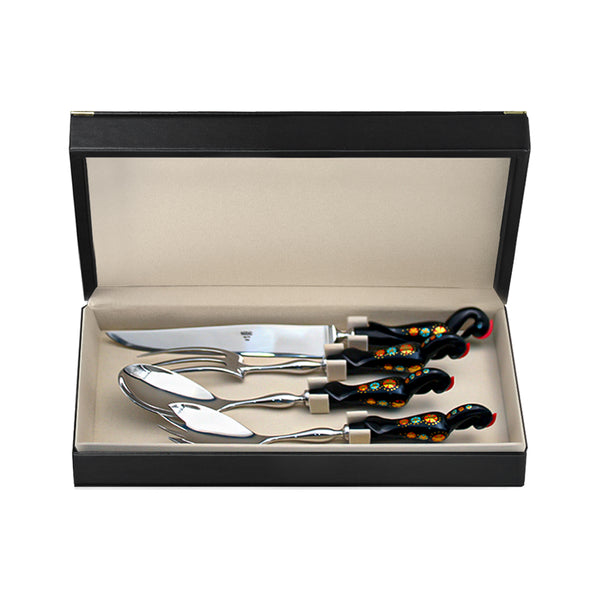 Salad & Beef Serving Set - Black