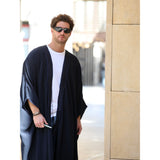 Navy Blue Satin Abaya