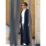 Navy Blue Satin Abaya
