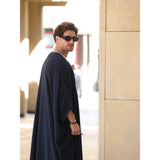 Navy Blue Satin Abaya