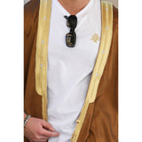 Camel & Gold Jeans Cotton Abaya