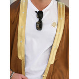 Camel & Gold Jeans Cotton Abaya