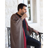 Light Brown and Red Cotton Abaya