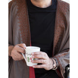 Light Brown and Red Cotton Abaya