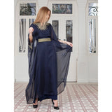 Navy Blue Voile Abaya
