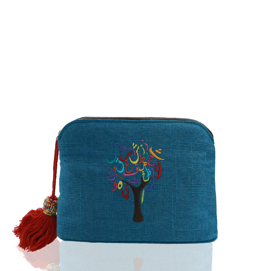 Blue Jeans Tree of Life Pouch
