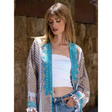 Turquoise on Brown Eternity Kaffieh Kaftan