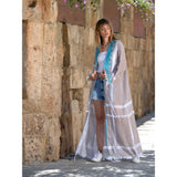 Turquoise on Brown Eternity Kaffieh Kaftan