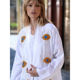 Beaded Eyes Linen Kaftan