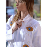Beaded Eyes Linen Kaftan