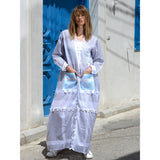 Turquoise on Grey Breeze Kaftan