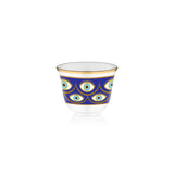 Blue & Gold Evil Eye Coffee Cups - Set of 6