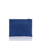 Golden Evil Eye Beaded Cotton Pouch in Royal Blue