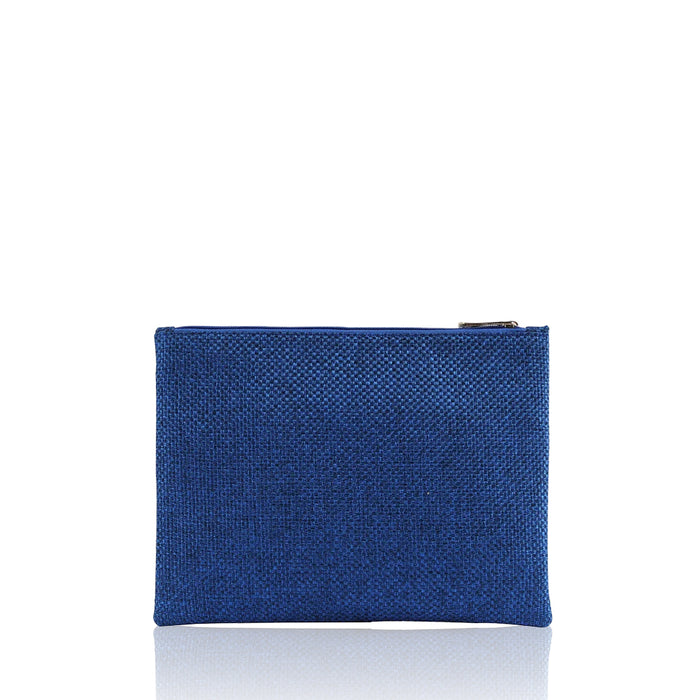 Golden Evil Eye Beaded Cotton Pouch in Royal Blue