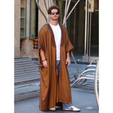 Brown Tassel Cotton Abaya