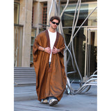 Brown Tassel Cotton Abaya