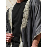 Dark Grey Jeans Cotton Abaya