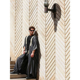 Dark Grey Jeans Cotton Abaya