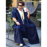 Gold & Navy Blue Light Wool Abaya