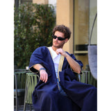 Gold & Navy Blue Light Wool Abaya