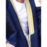 Gold & Navy Blue Light Wool Abaya
