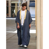 Gold & Navy Blue Jeans Cotton Abaya