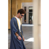 Gold & Navy Blue Jeans Cotton Abaya