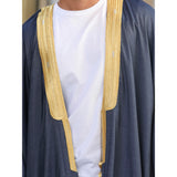 Gold & Navy Blue Jeans Cotton Abaya