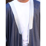 Silver & Navy Blue Jeans Cotton Abaya