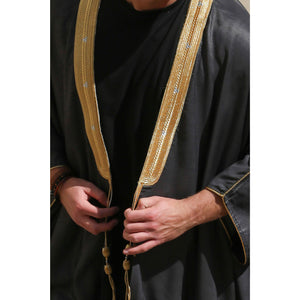 Gold & Grey Jeans Abaya