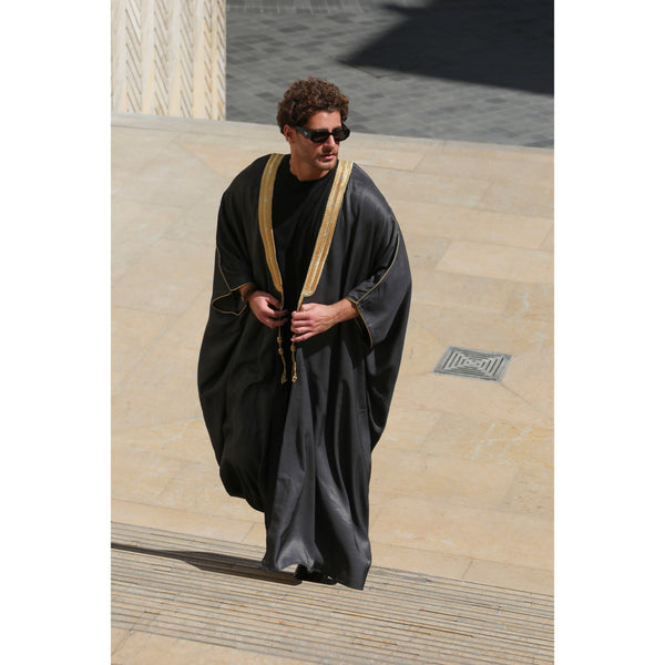 Gold & Grey Jeans Abaya