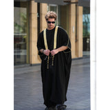 Gold & Black Cotton Abaya