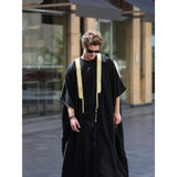 Gold & Black Cotton Abaya
